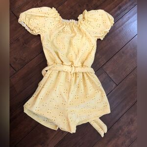 Girl’s Yellow Eyelet Romper 8 B2G2 FREE